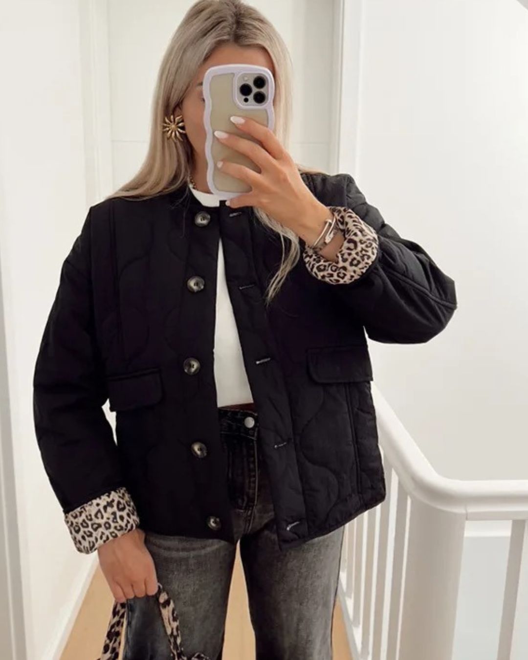 Eva - Jacke mit Leopardenfutter