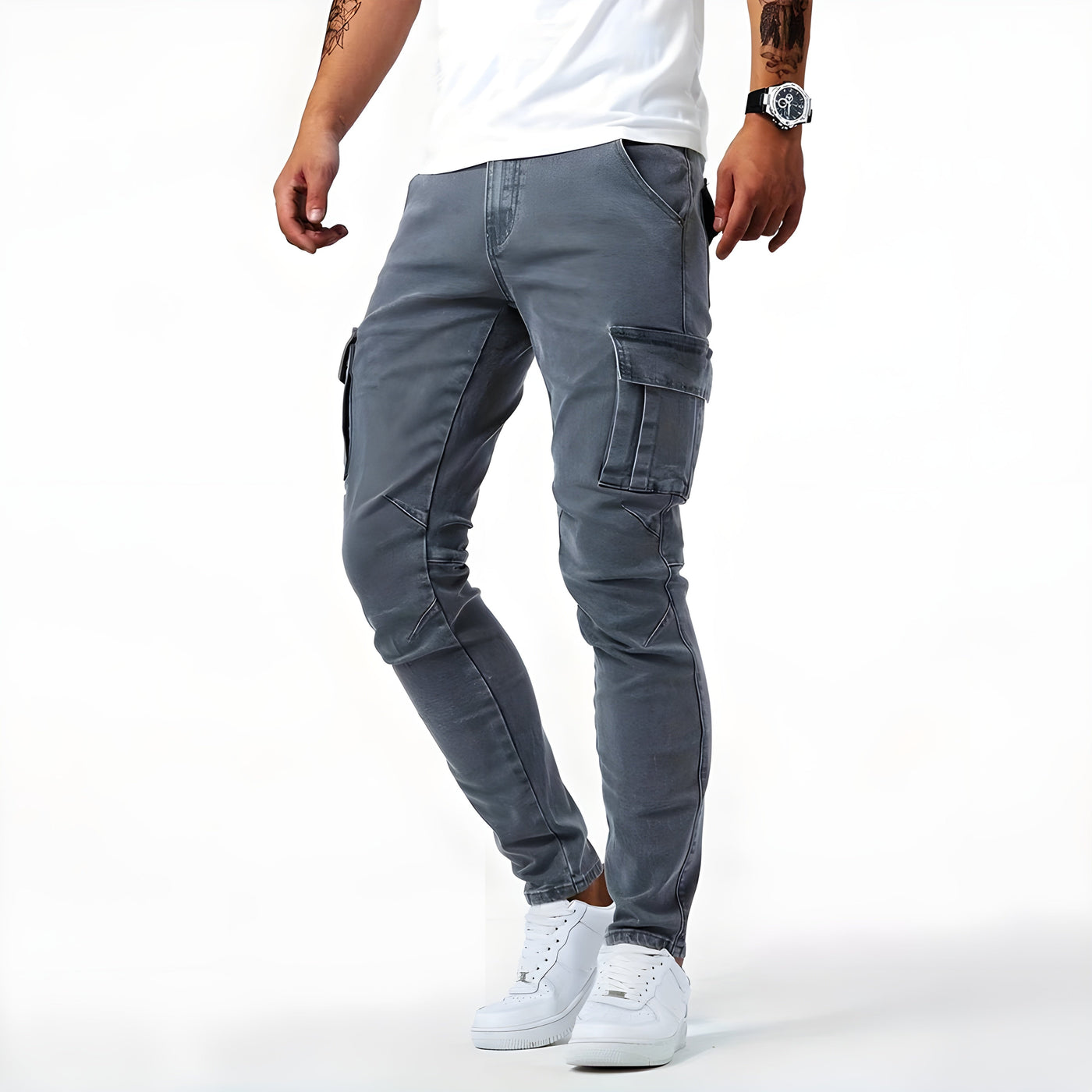 Samuel | Cargohose aus Stretch-Denim