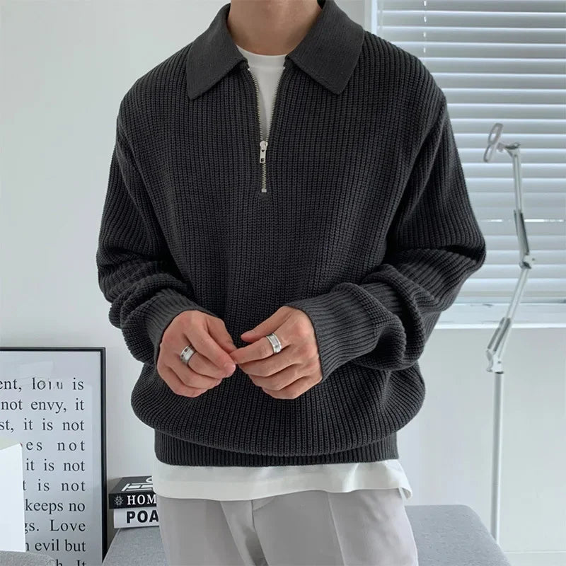 DRAVEK | STRICKWAREN-KAPUZENPULLOVER MIT ZIP 